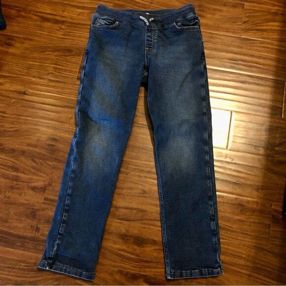 Land’s End Pull On Boys Jeans Extra Lining & Elastic Waist Size 10H-12H (Medium) - Picture 1 of 8